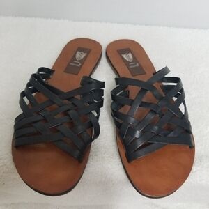 London Underground leather sandals
